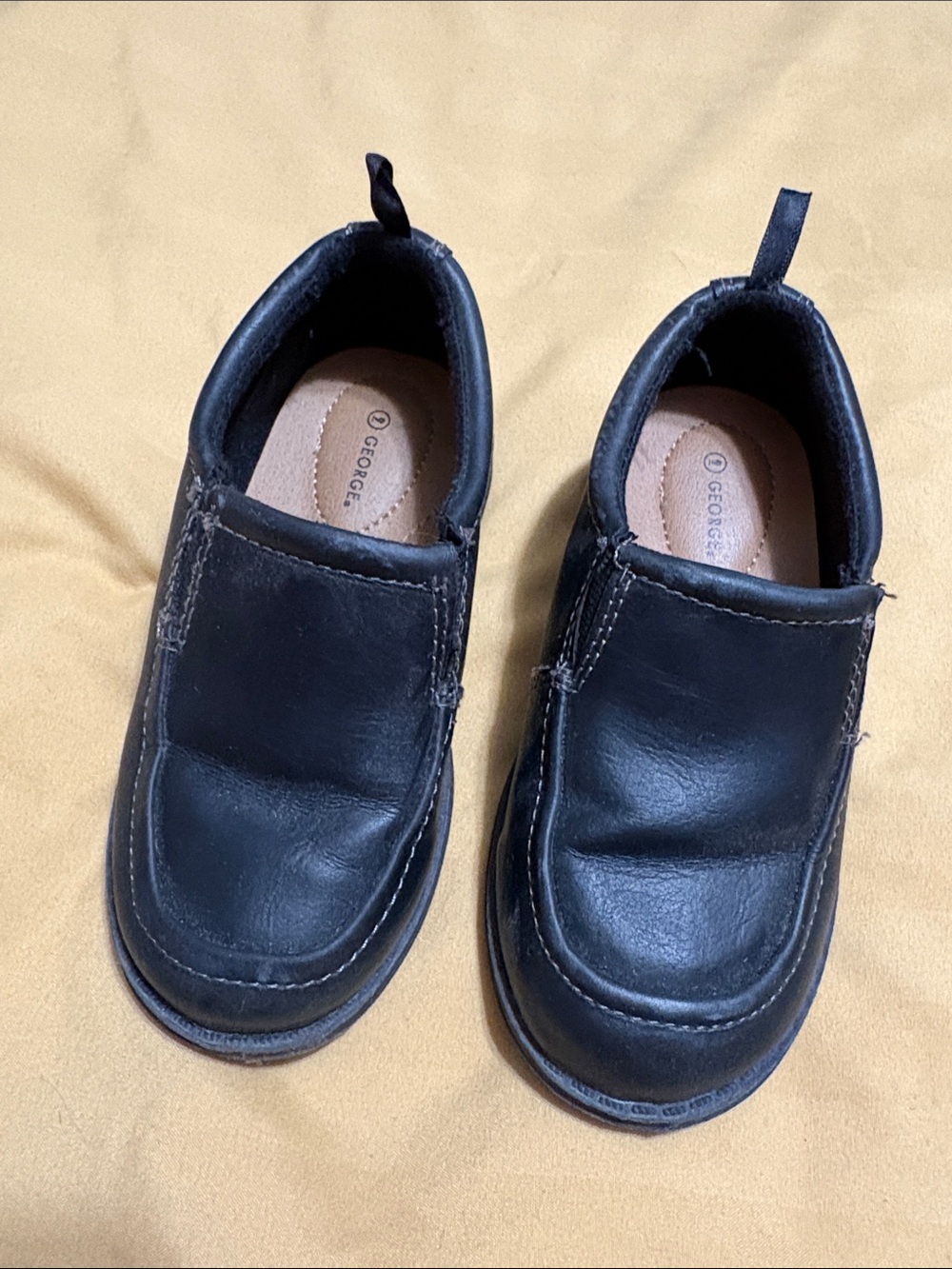 George Little Kids Black Slip-On Dress Loafers